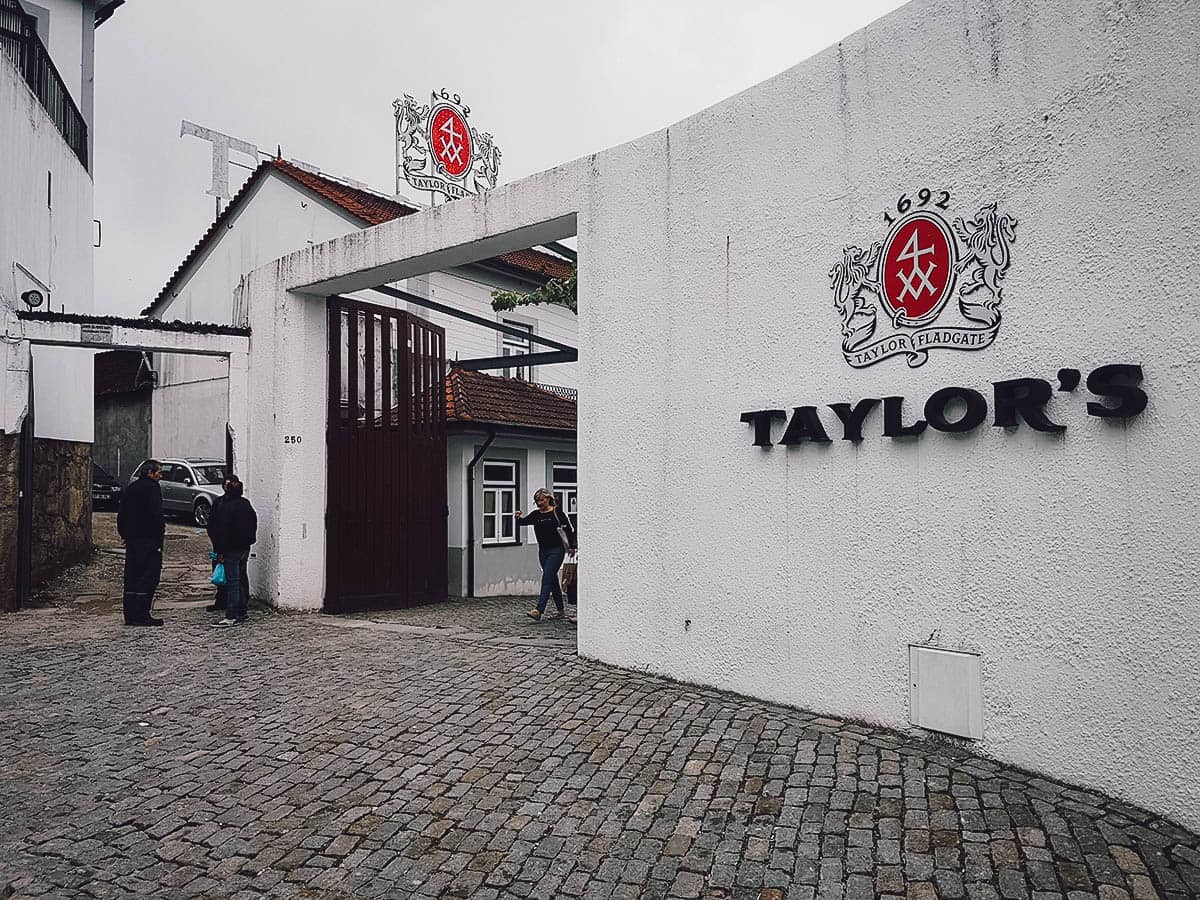 Taylor's Port entrance in Nova de Gaia, Porto