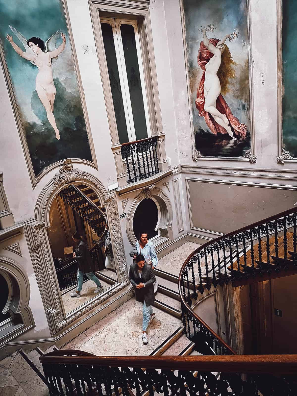 Stairwell to the second floor of Palacete Ribeiro da Cunha