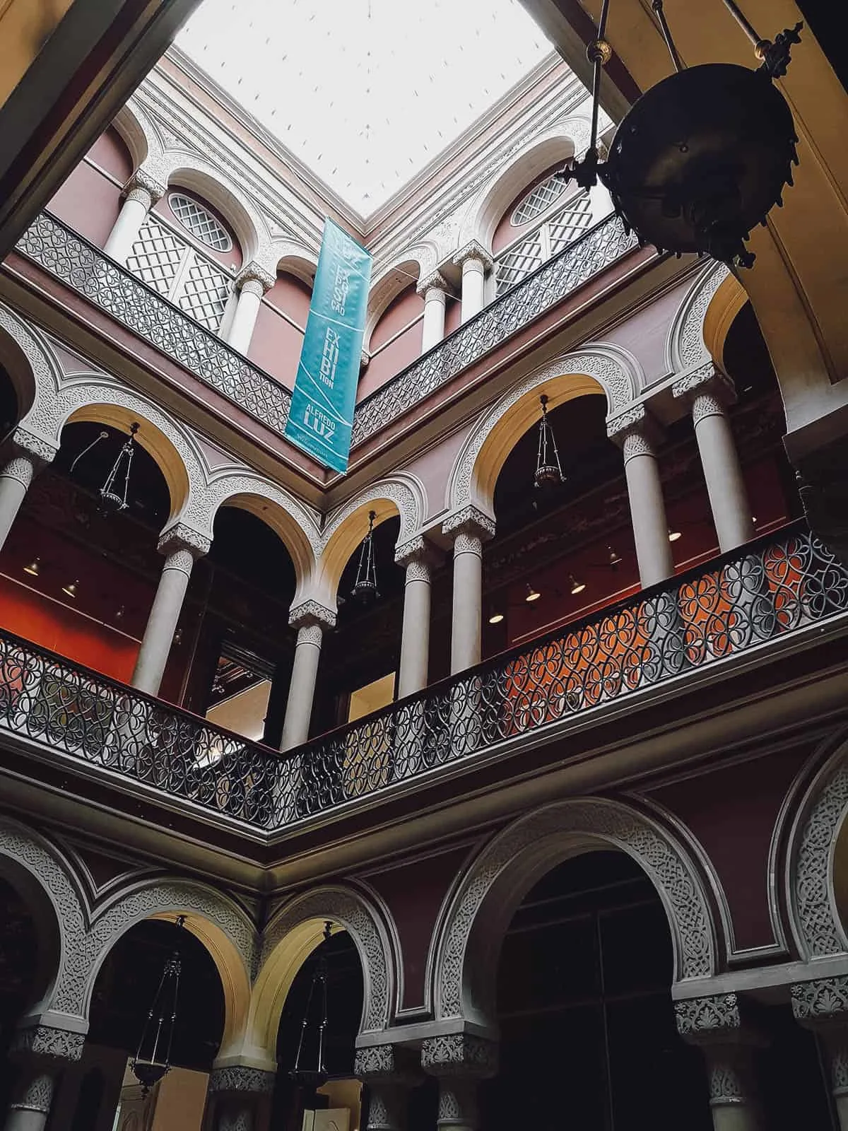 View from the ground floor of Embaixada, a unique shopping gallery in Lisbon, Portugal