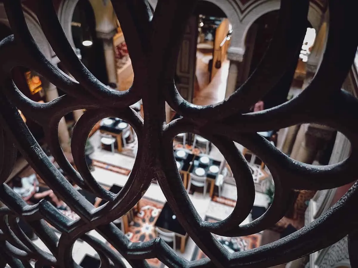 View through the second floor railing