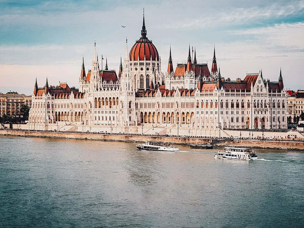 Hungarian Parliament Building along the Danube River in Budapest, Hungary