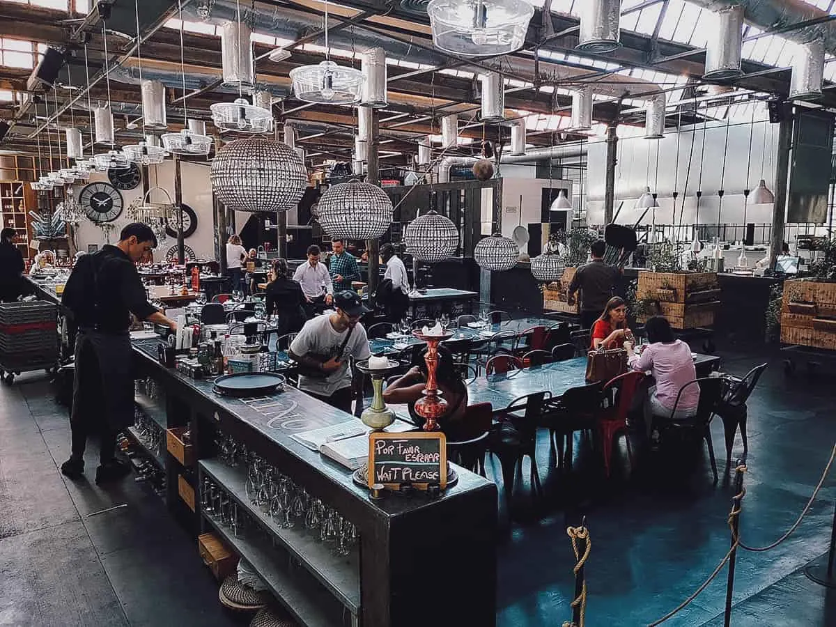 Restaurant interior at Lx Factory