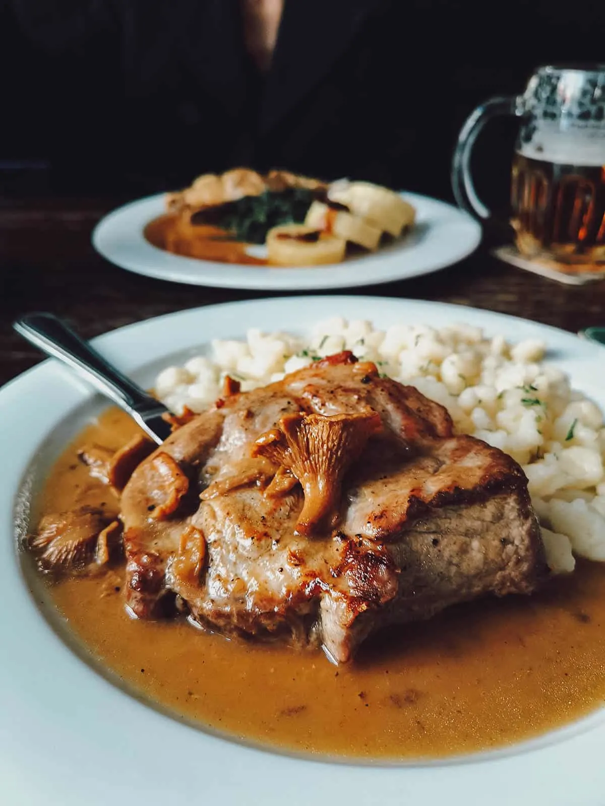 Pork chop at U Parlamentu in Prague, Czechia