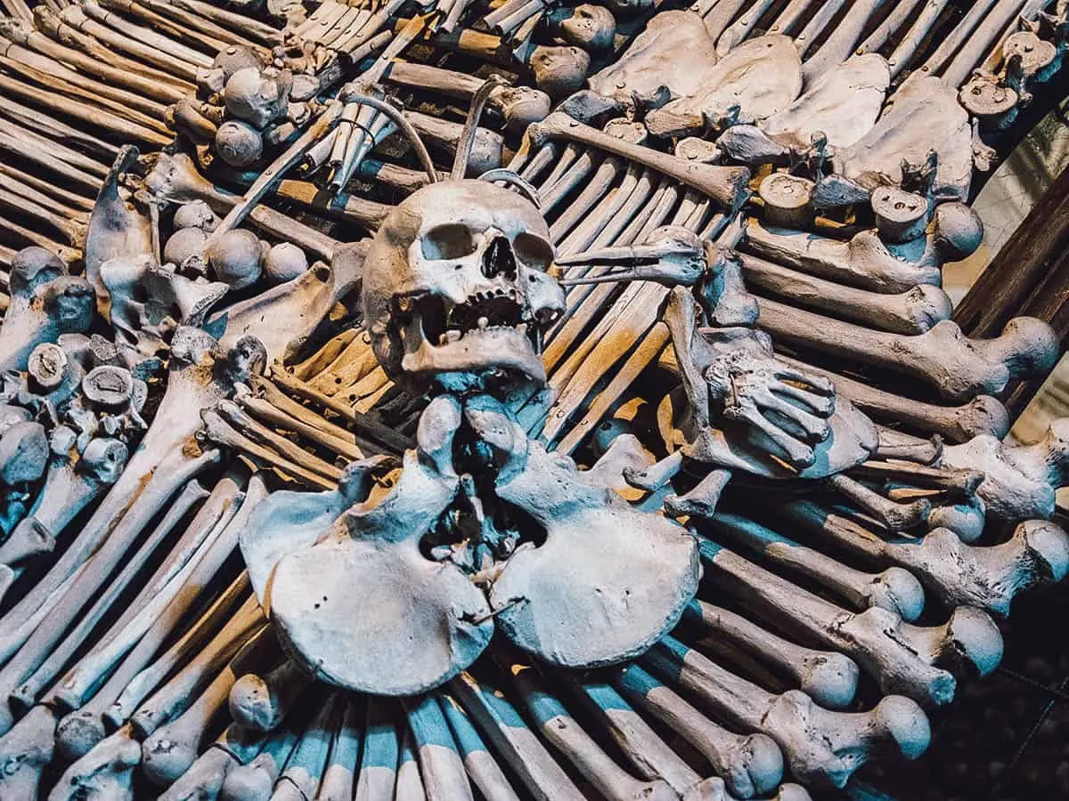 Prague Travel Guide Human bones at Sedlec Ossuary in Czechia