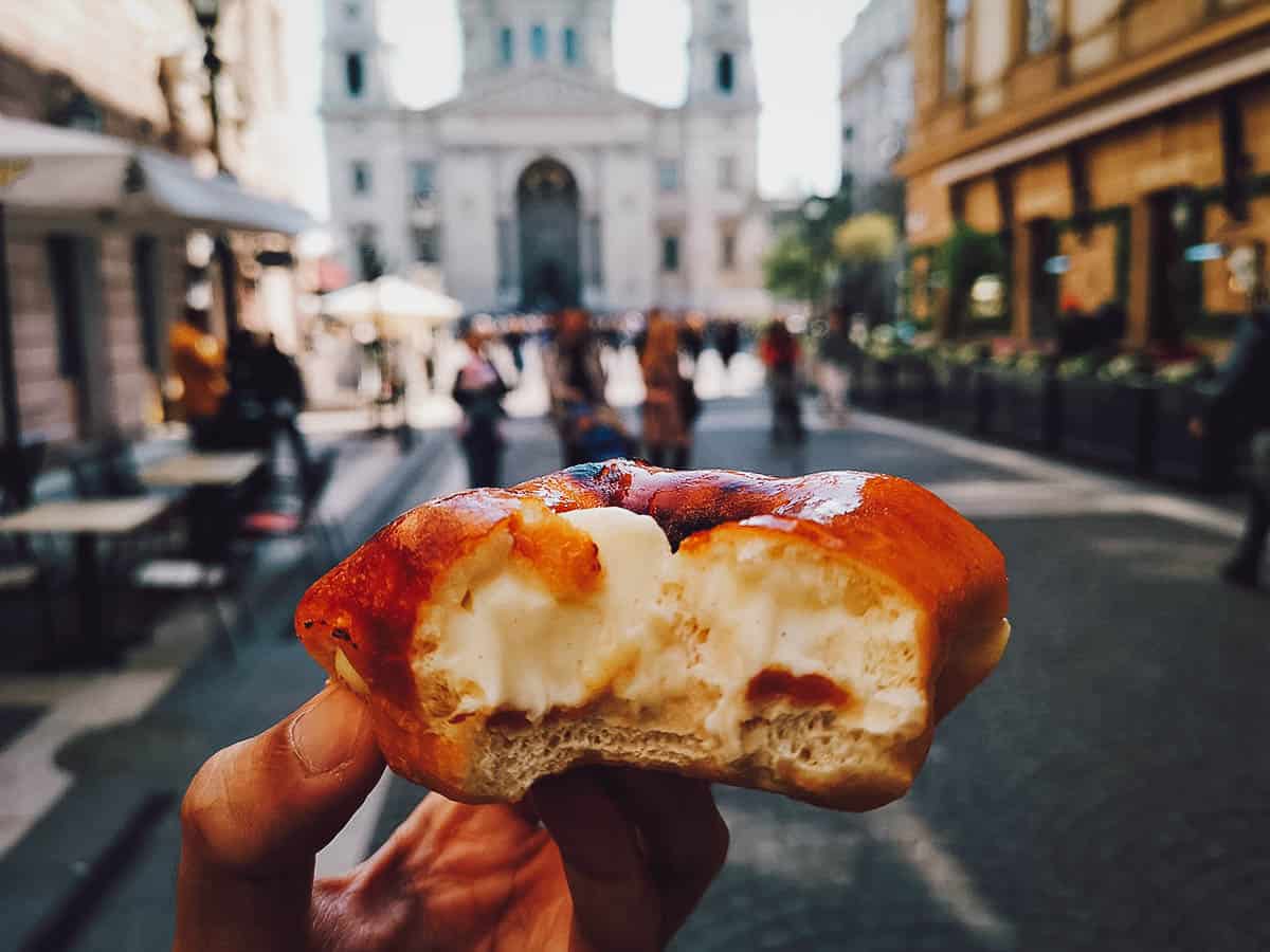 Doughnut in front of St. Stephen's Basilica in Budapest
