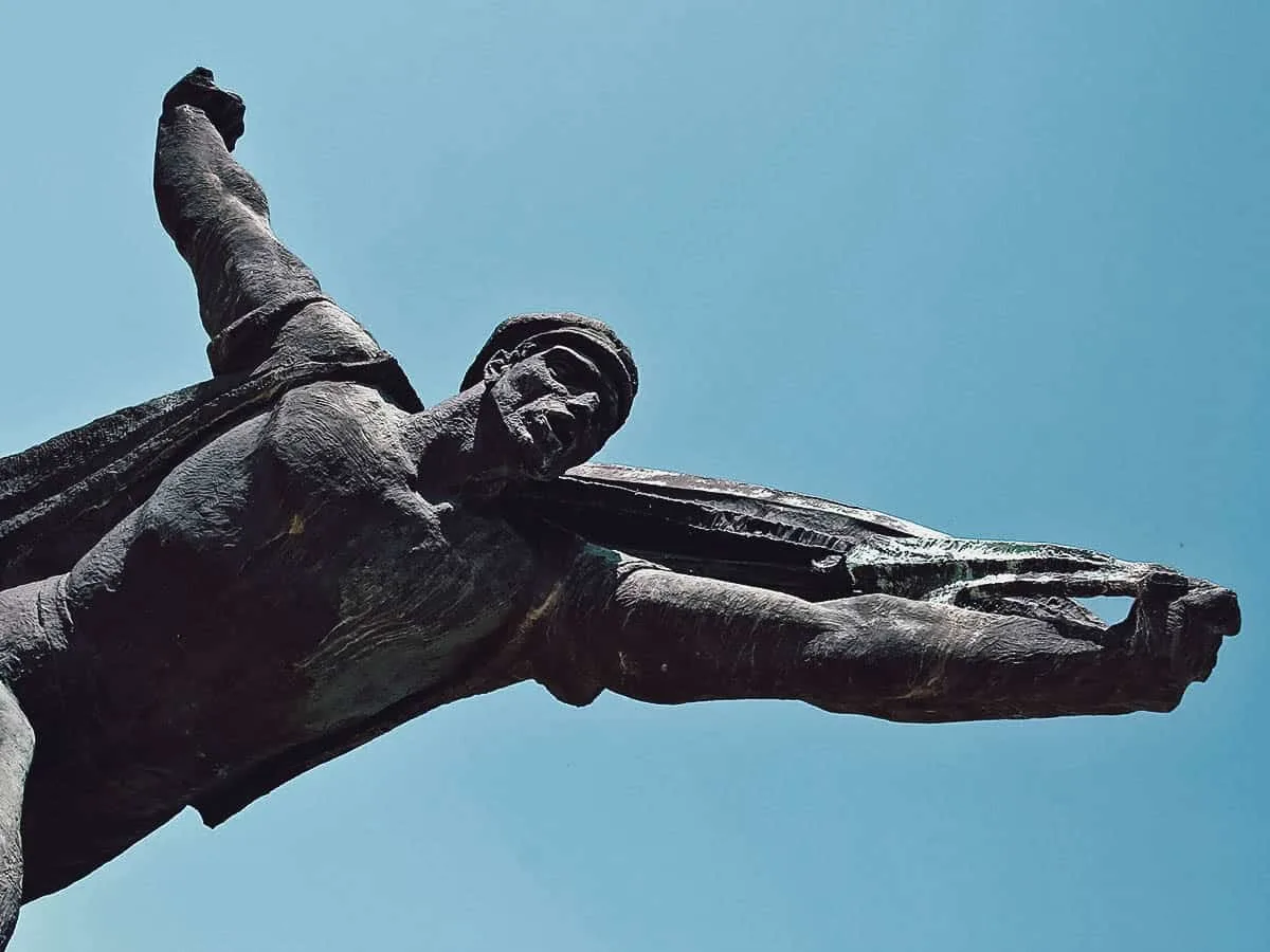 Statue at Memento Park, a city park in Budapest, Hungary