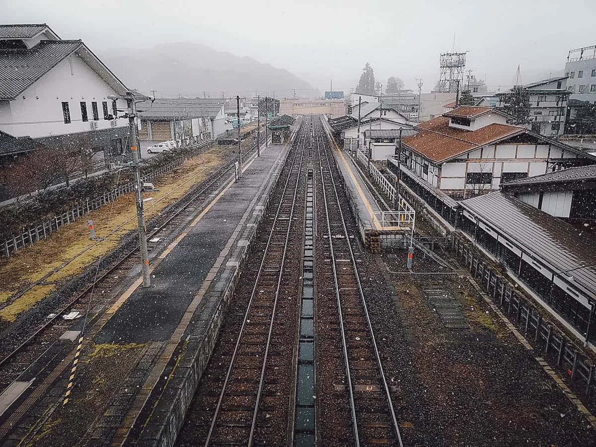 Train tracks at Hida Furukawa Station