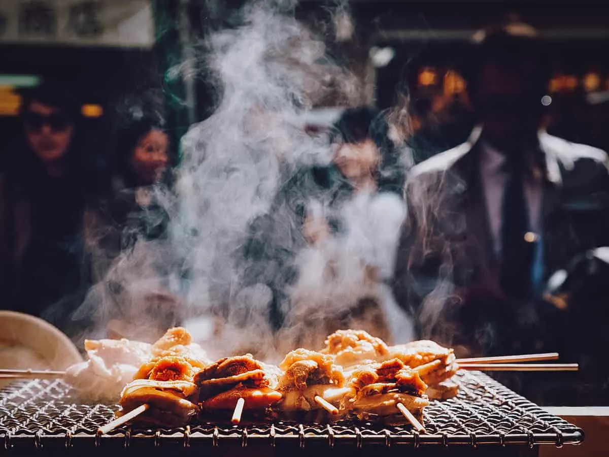 Food Tour, Hiroshima, Japan Grilling yakitori
