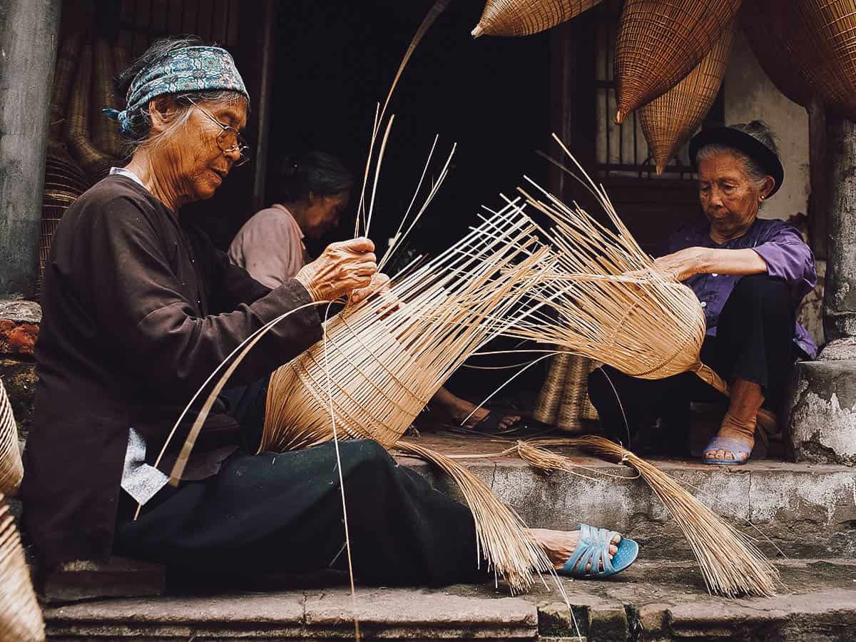 Backstreet Academy, Hue, Vietnam Women weaving baskets