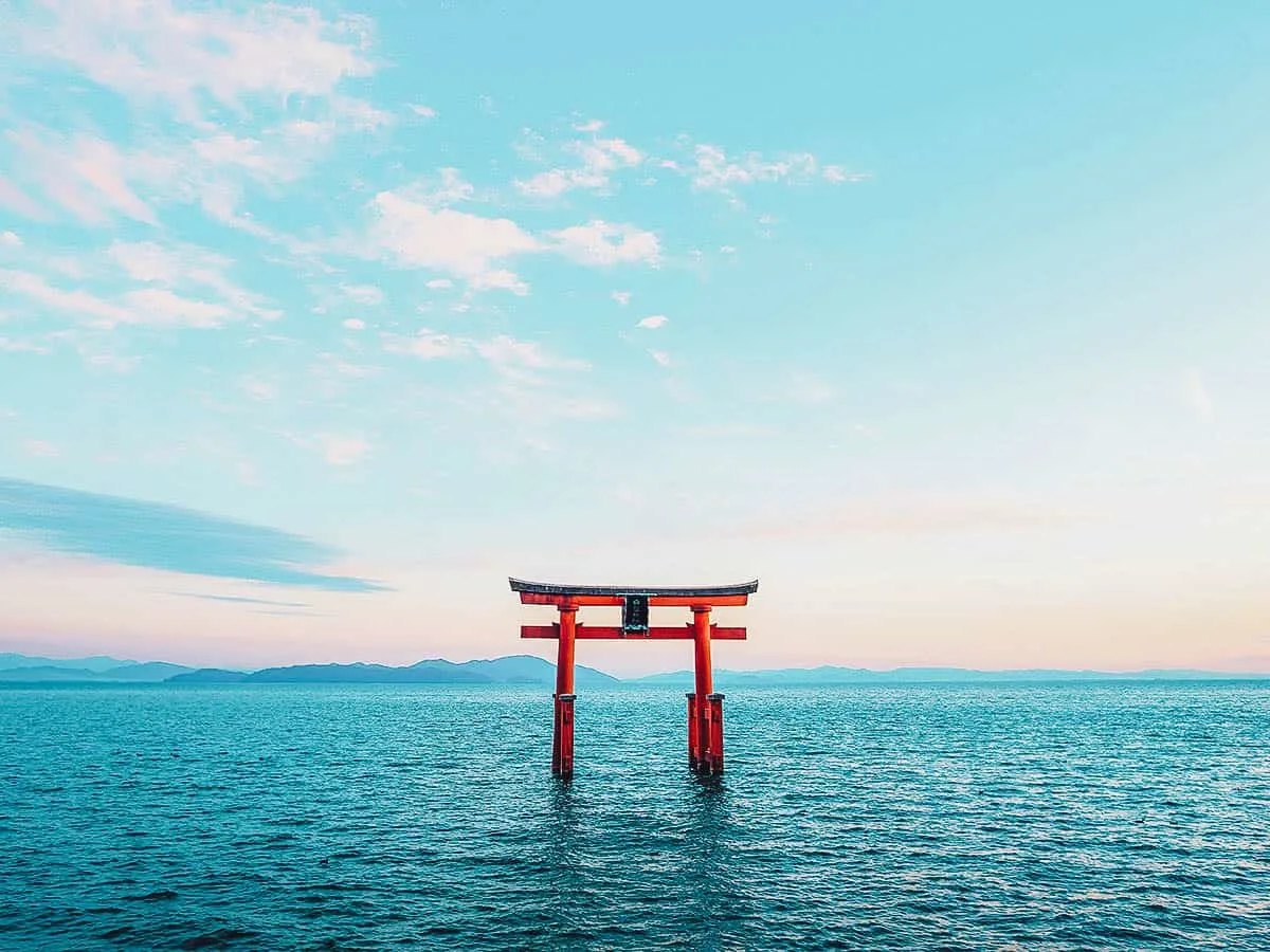 Torii gate on Lake Biwa