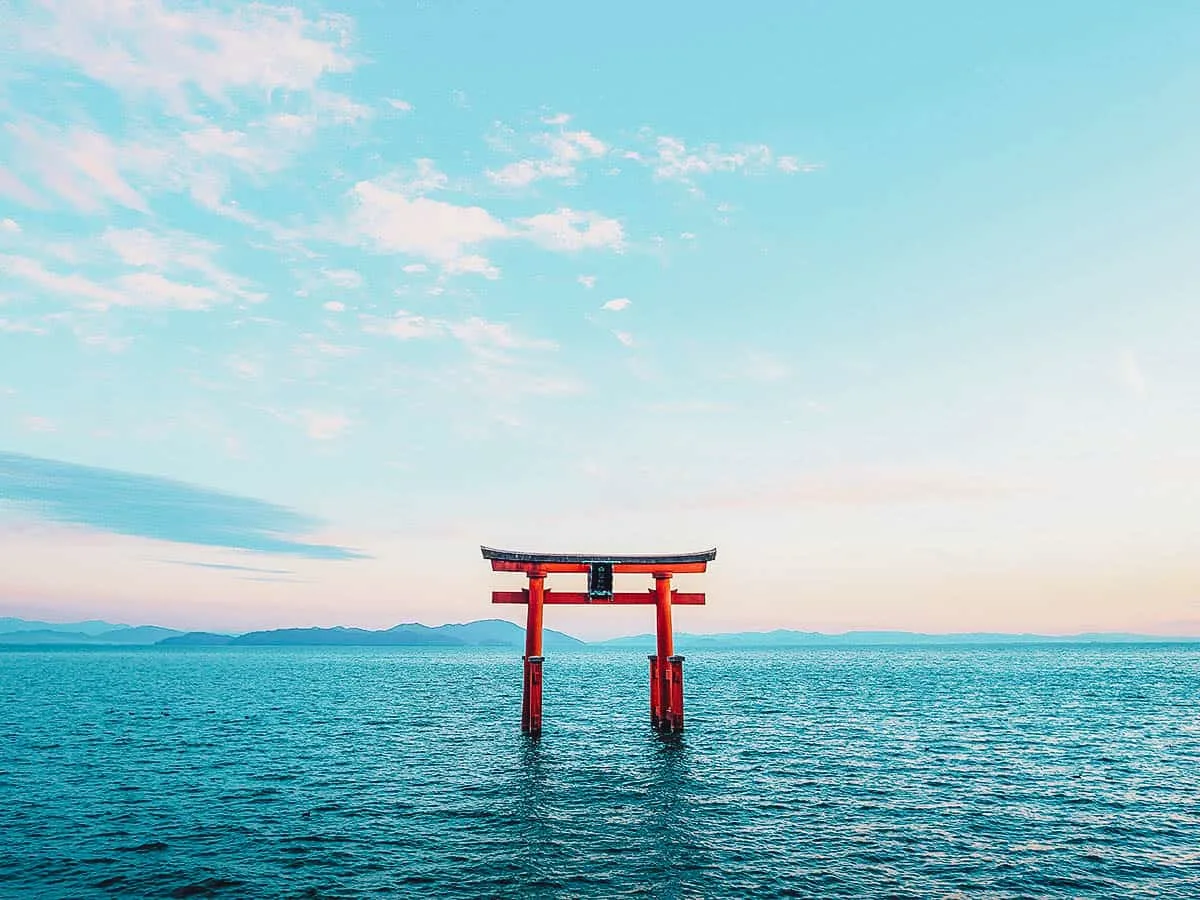 16 of the Best Day Trips from Kyoto and Osaka Torii gate on Lake Biwa