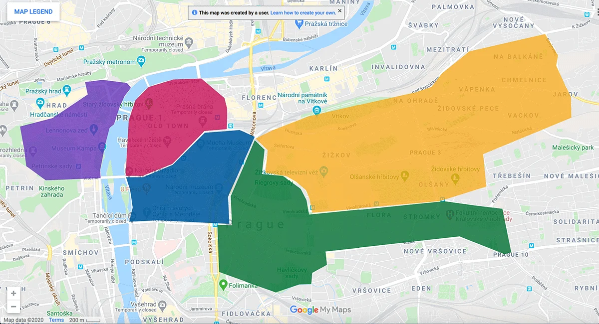 Where to Stay in Prague Prague area map