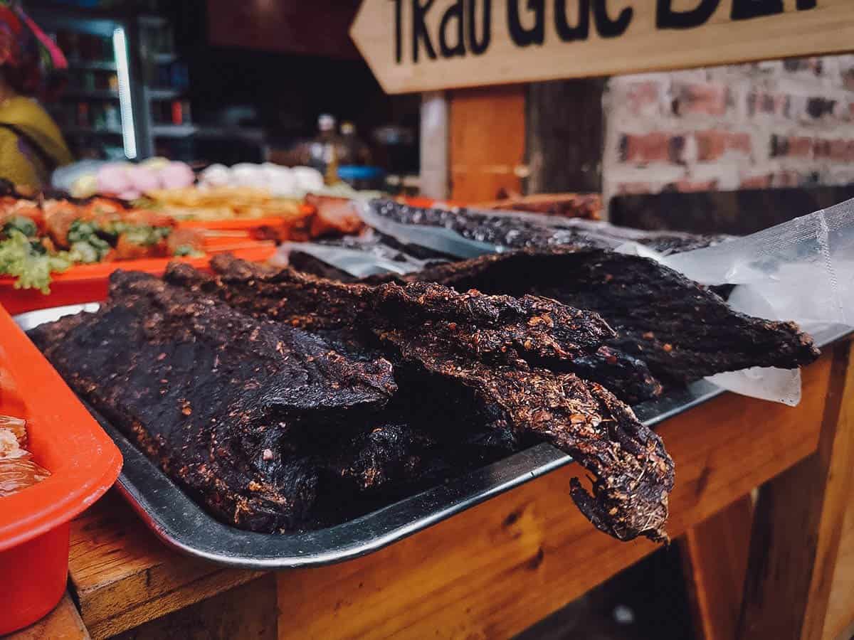 Buffalo jerky at a market in Cat Cat Village