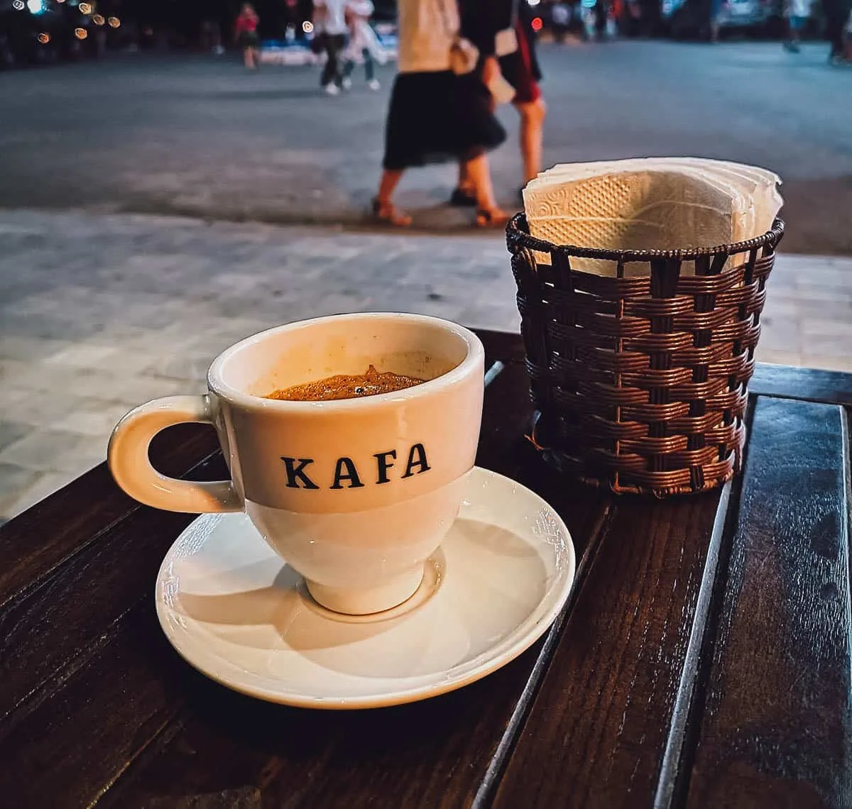 Kafa Cafe in Sapa, Vietnam Cup of black coffee