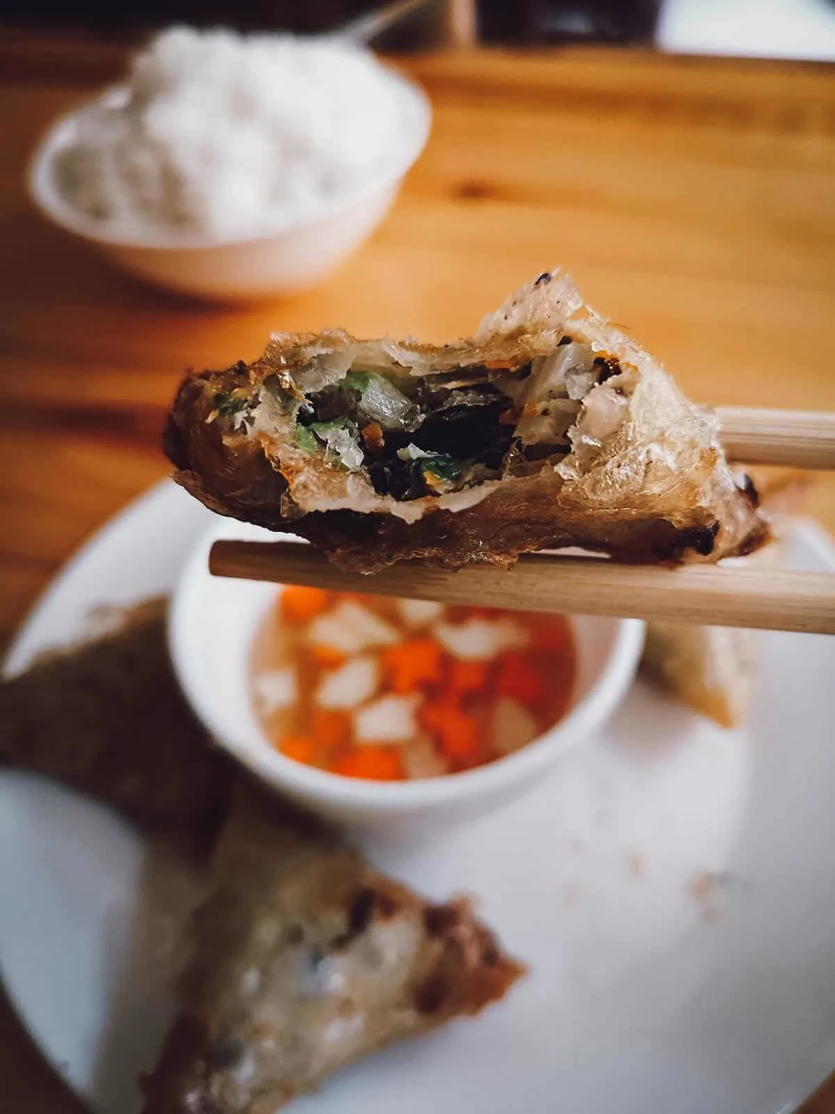 Little Sapa Restaurant in Sapa, Vietnam Fried Little Sapa spring rolls