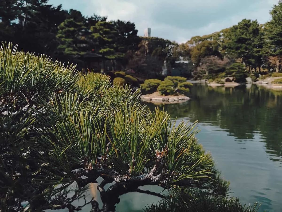 Shukkei-en Garden, Hiroshima, Japan Pond at Shukkei-en Garden