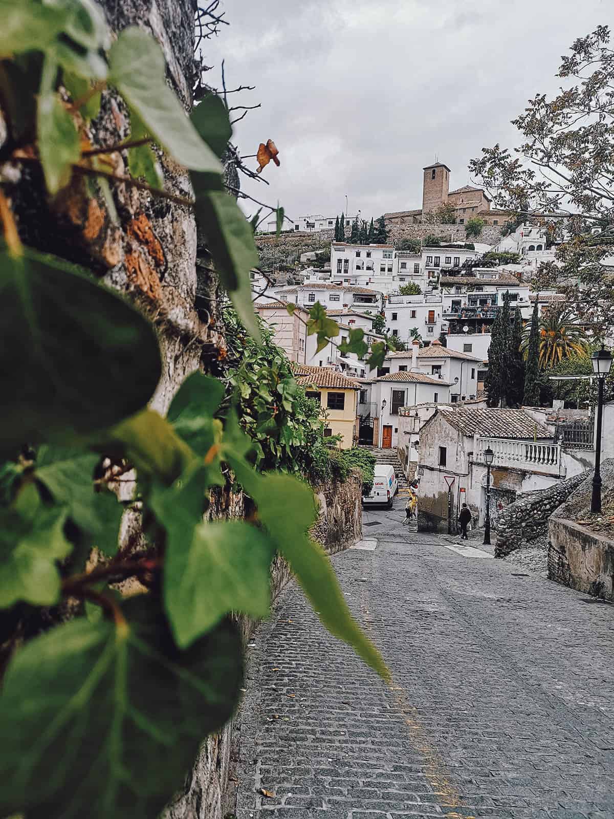 Streets at the Albayzin in Granada, Spain