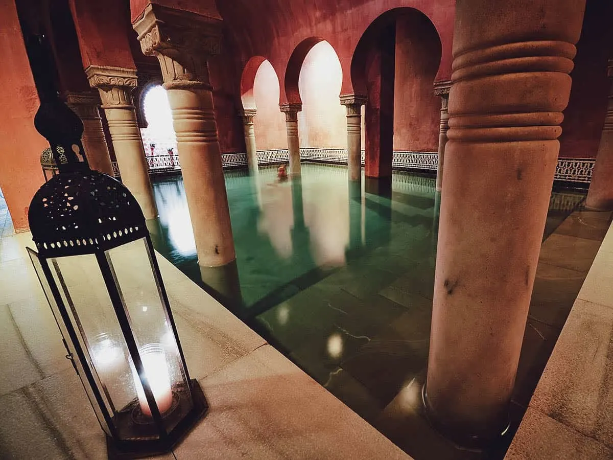 Inside an Arab bath in Granada, Spain