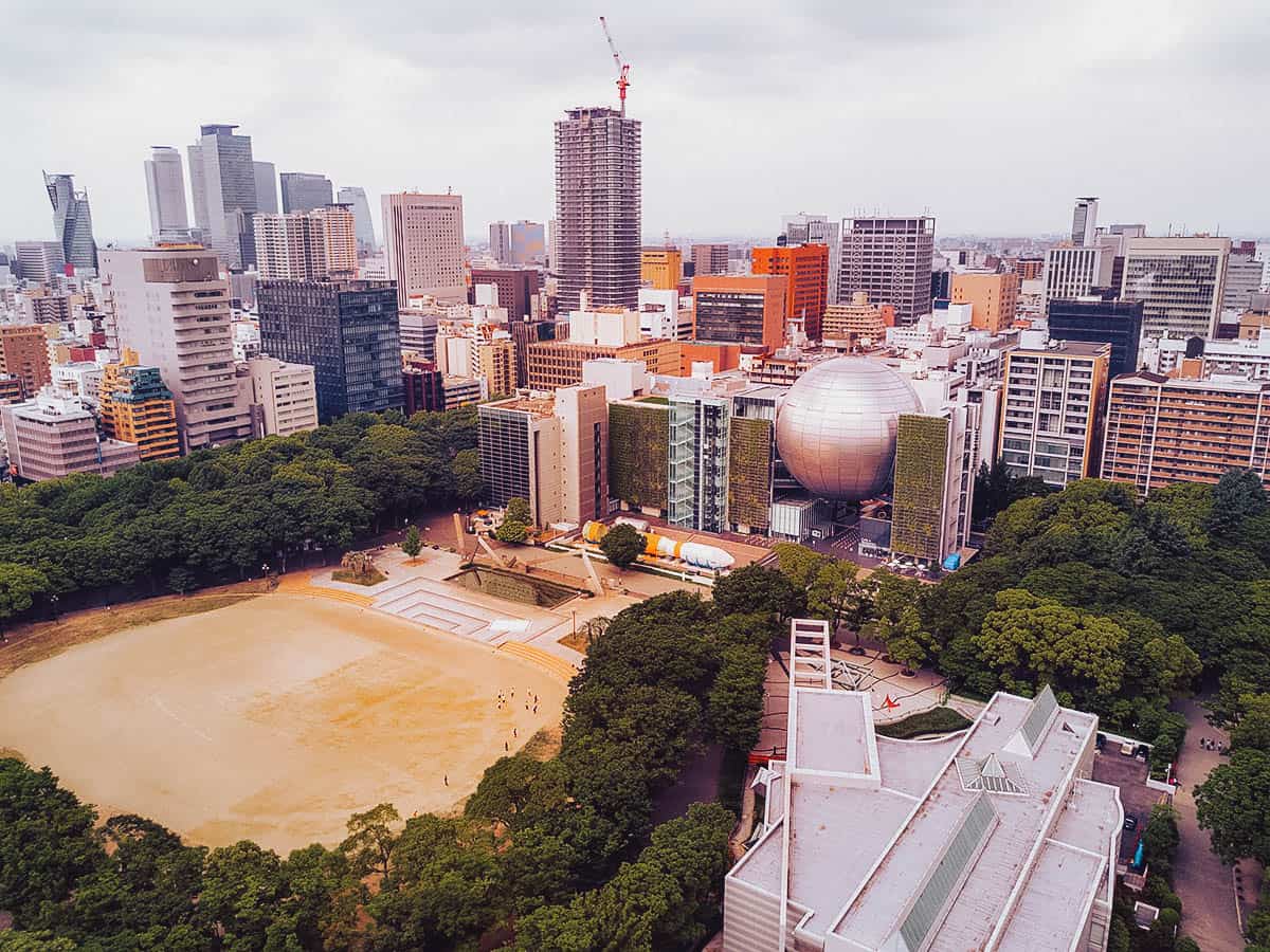 Aerial view of Nagoya City Science Museum