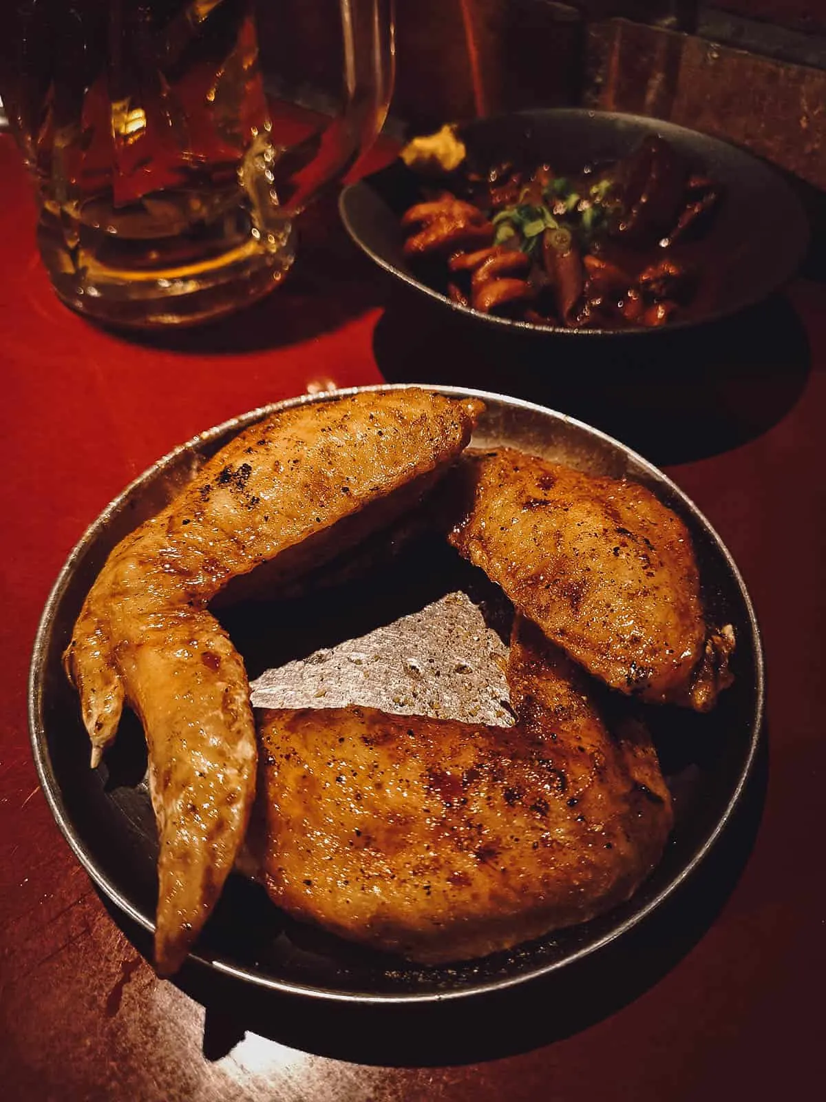 Tebasaki or deep-fried chicken wings, a popular bar food in Japan