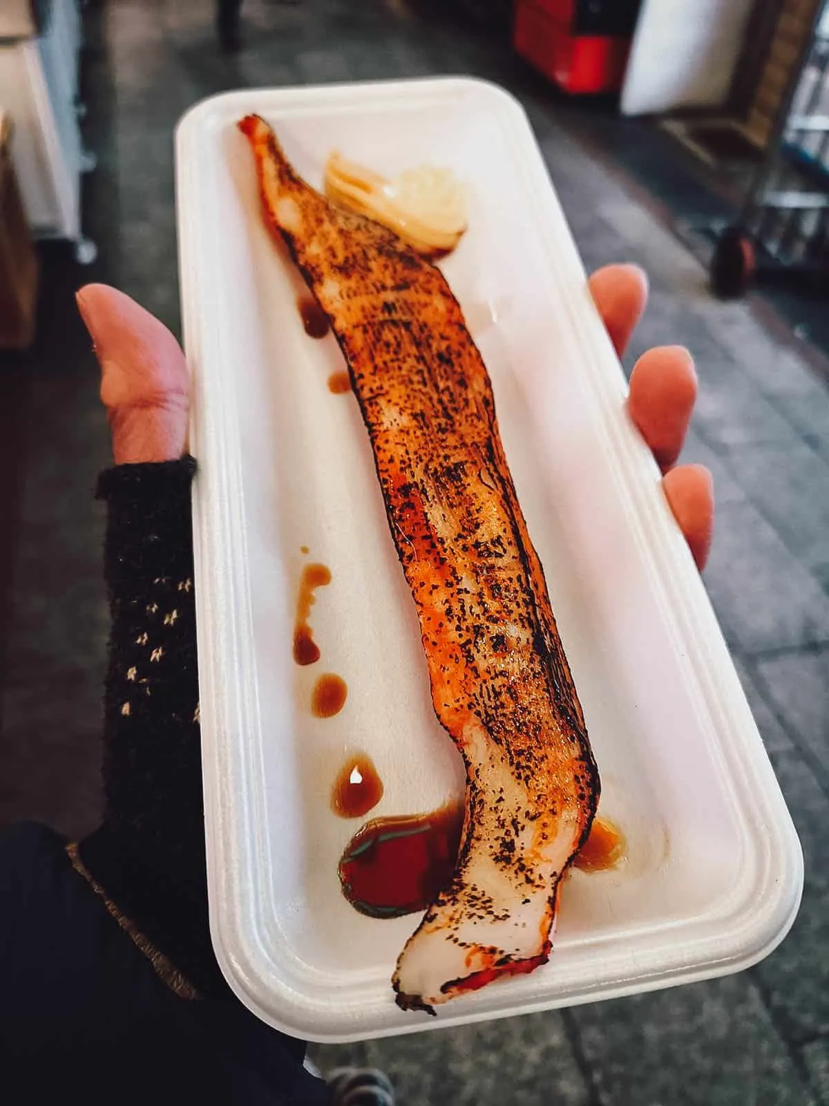 Grilled crab leg at a market in Kyoto