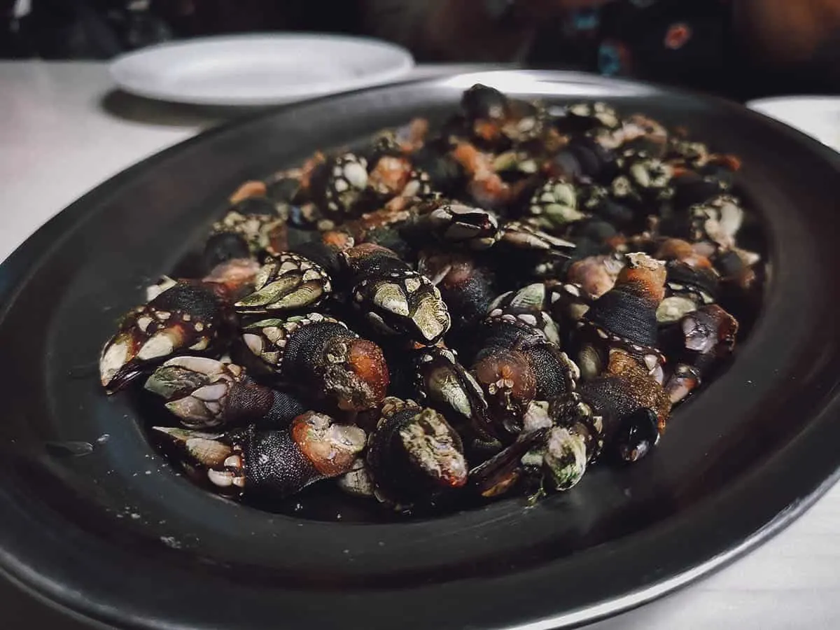 Spanish Food Guide: 45 Dishes to Eat in Spain Percebes from one of the most popular tapas bars in Santiago de Compostela