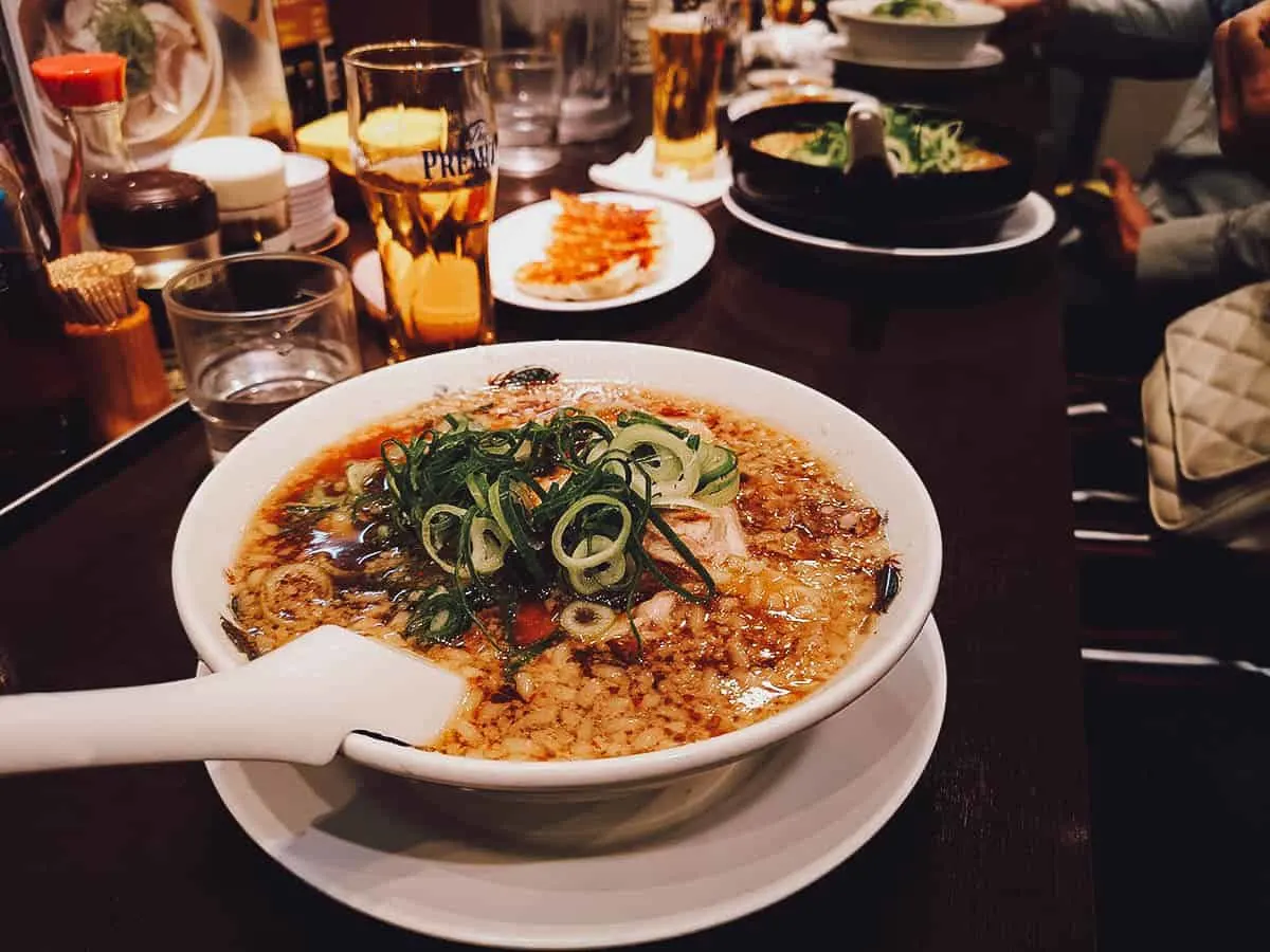 Bowls of ramen at Rai Rai Tei restaurant in Kyoto