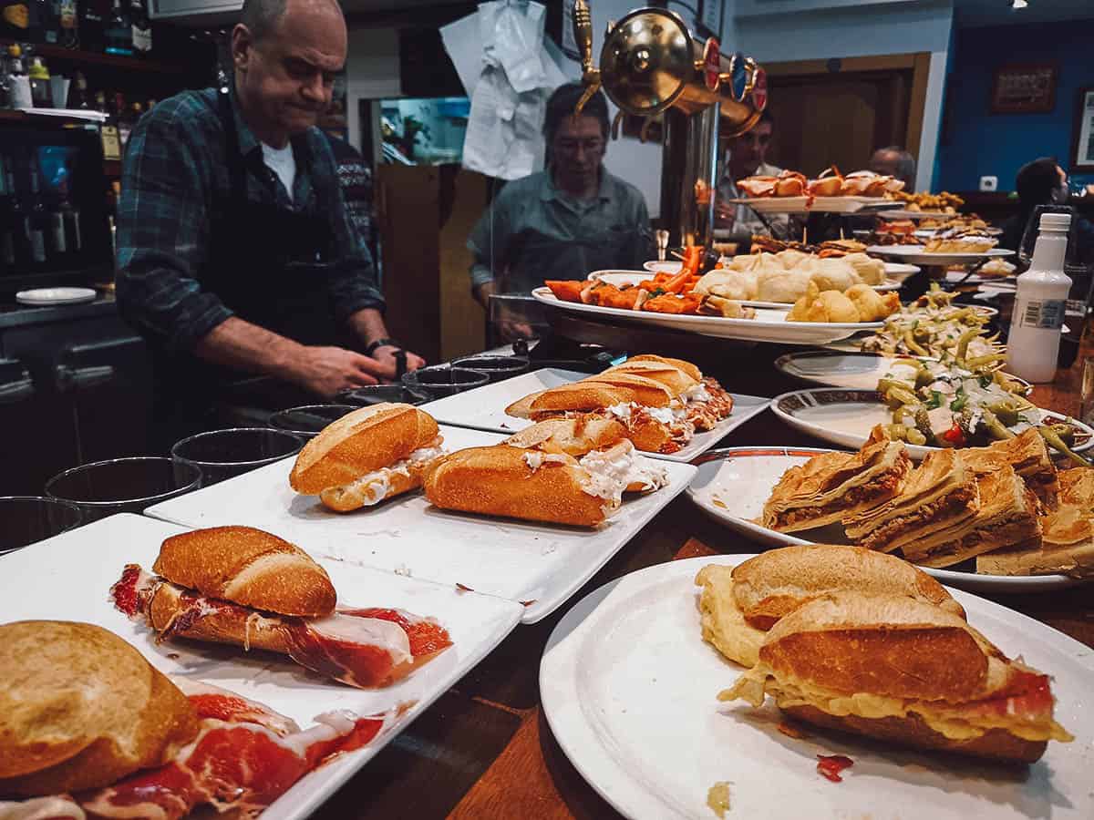 Tapas bar in Spain