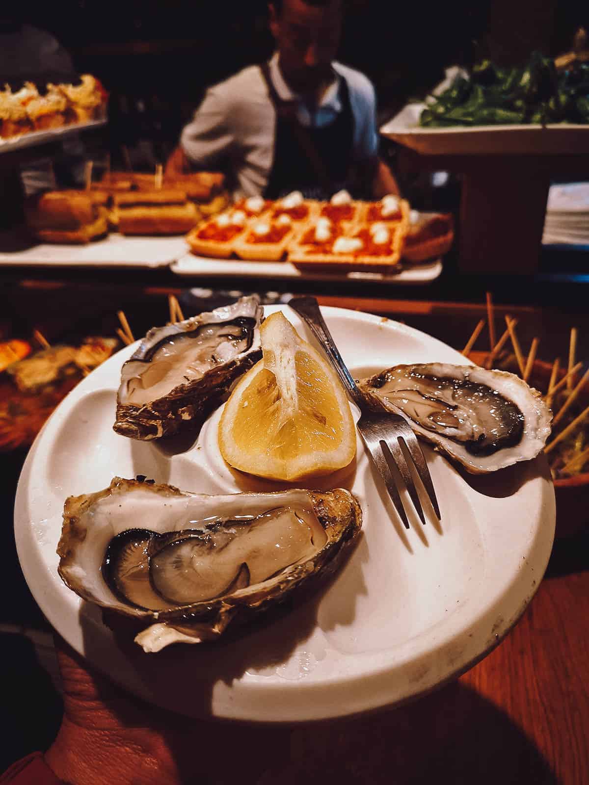 Plate of oysters