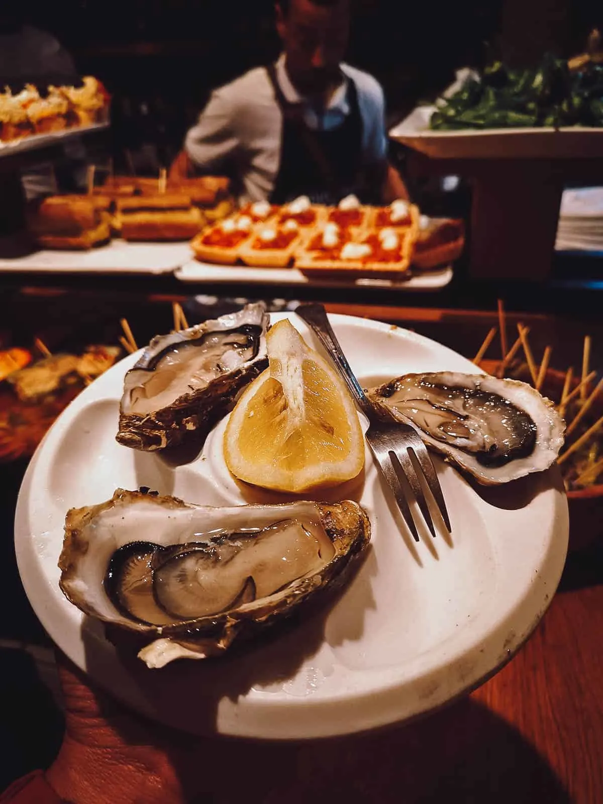 Plate of oysters