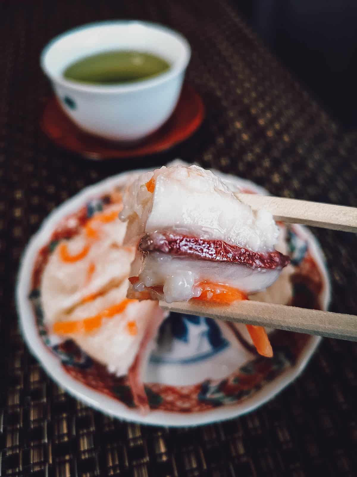 Kabura-zushi at a restaurant in Kanazawa