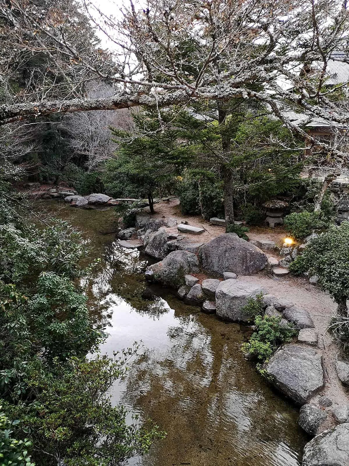 Momijidani Park, Miyajima, Hiroshima, Japan Walking through Momijidani Park