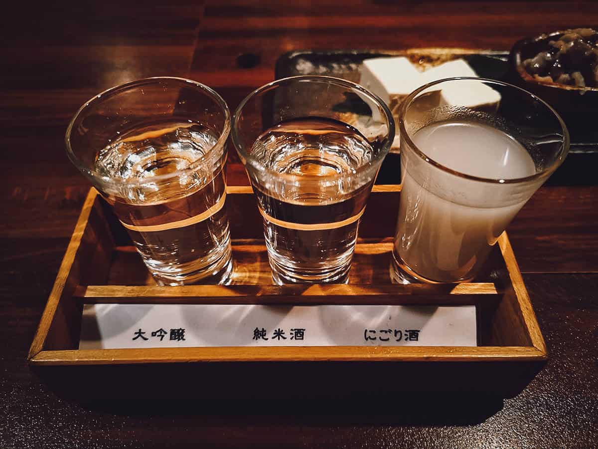 Flight of sake