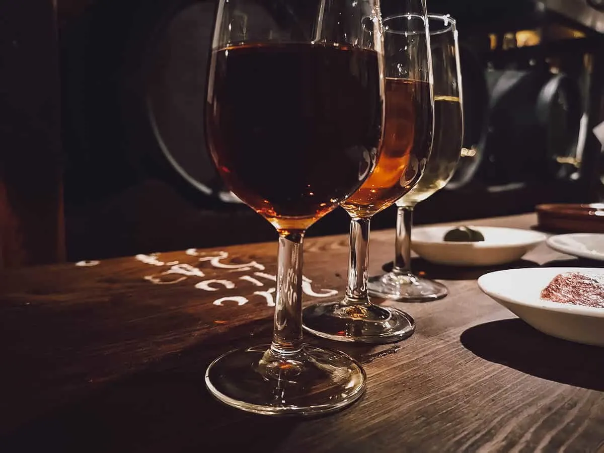 Sherry wine from a popular Spanish bar in Madrid