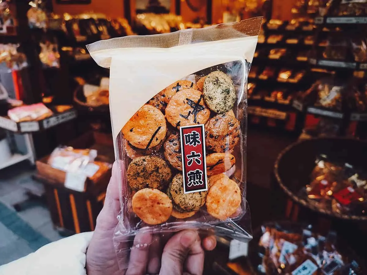 Japanese Street Food Senbei in Japan