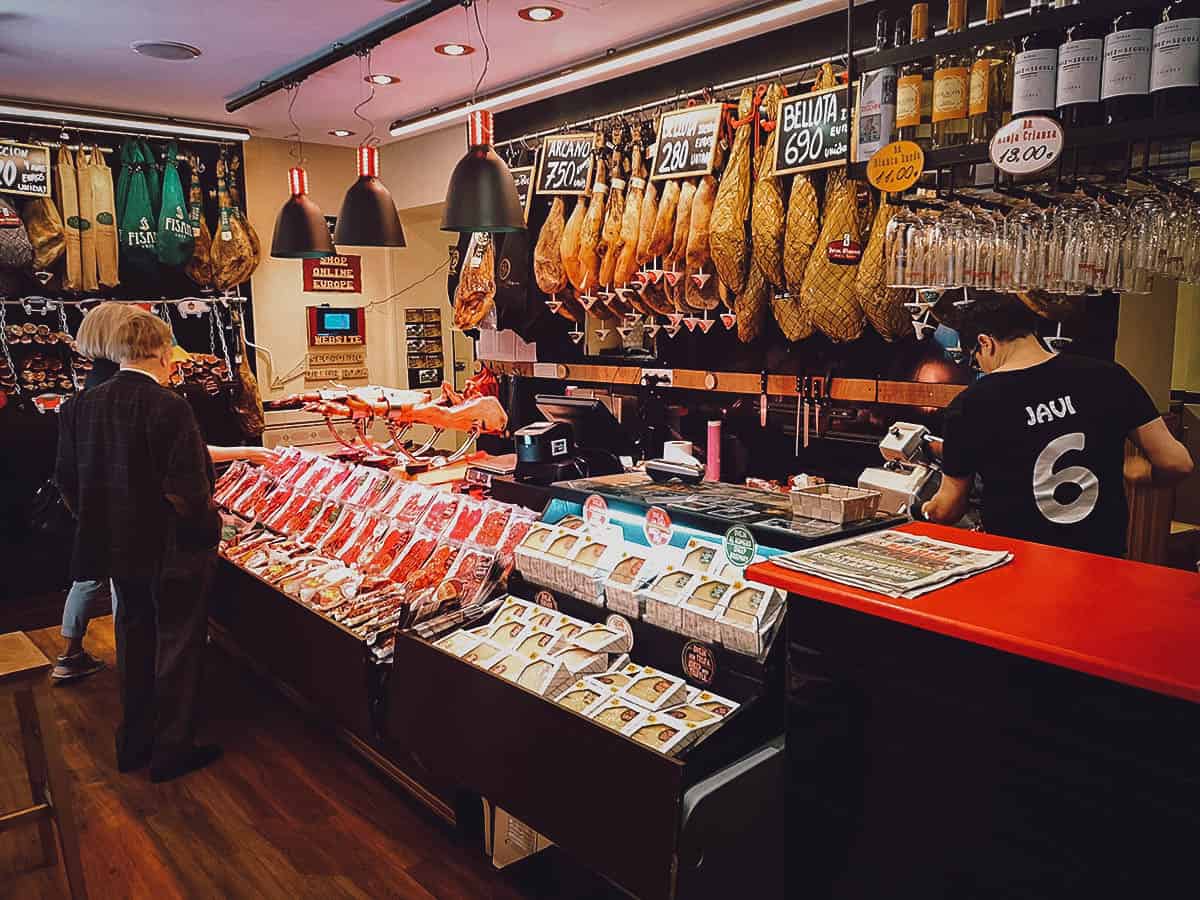 Inside Mercado Jamon Iberico