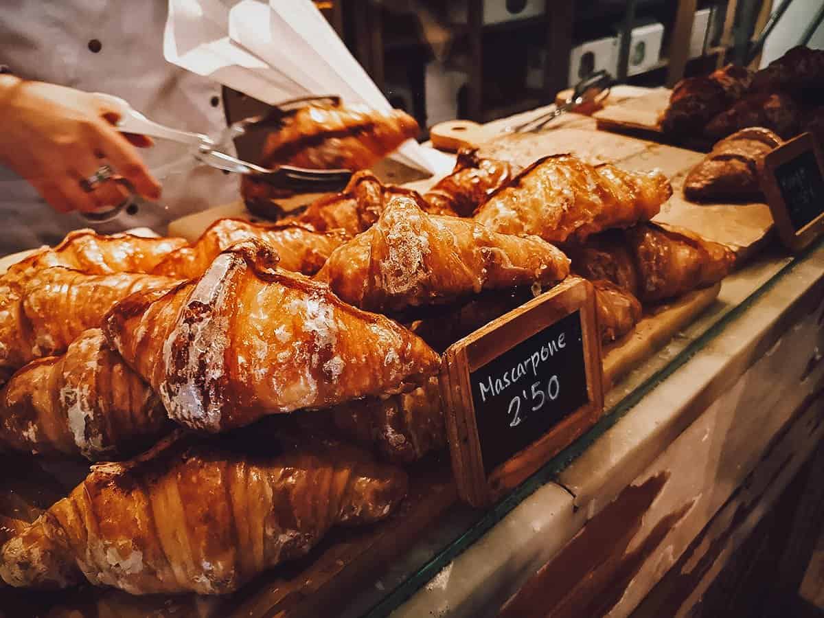 Croissants at a restaurant in Barcelona