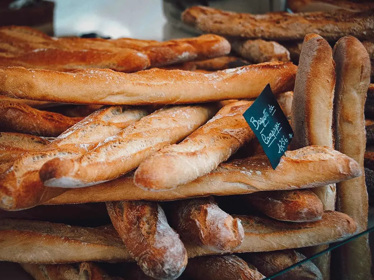 Stack of baguettes