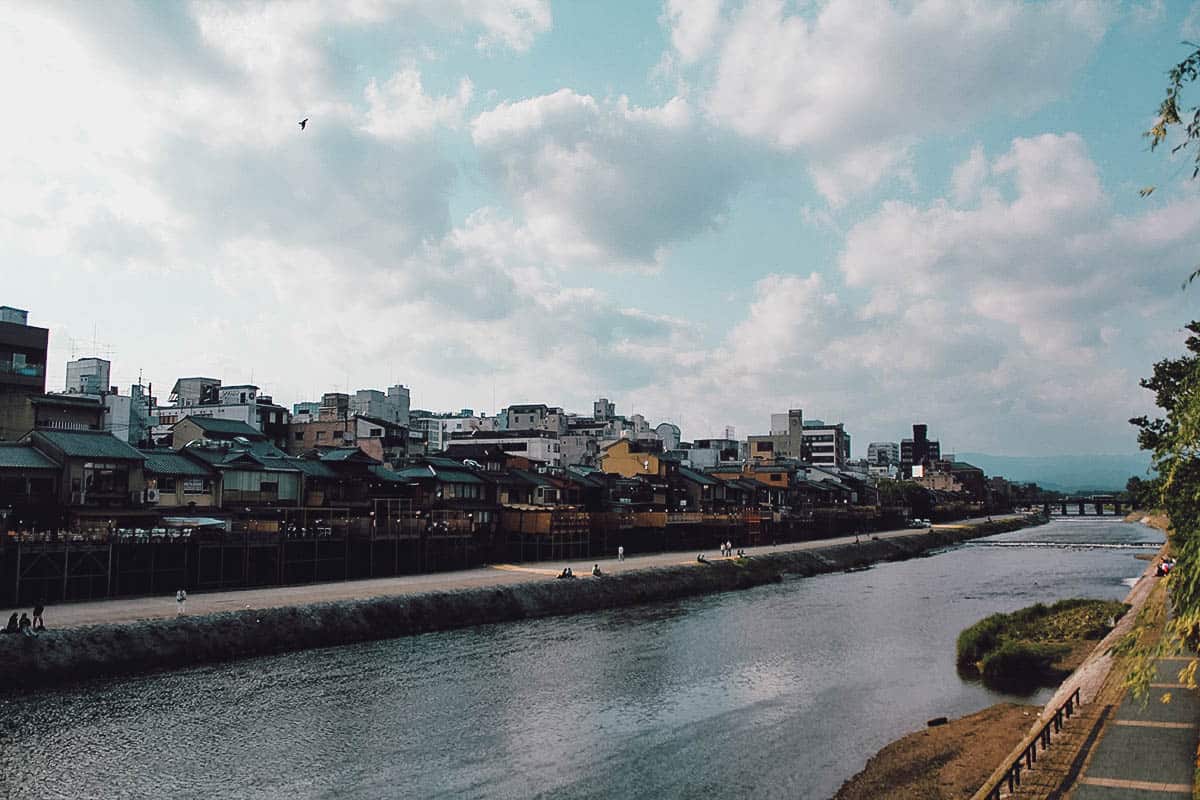 View of the Kamo River in Kyoto