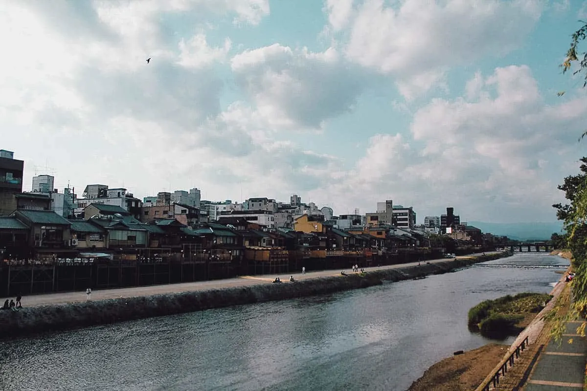 View of the Kamo River in Kyoto