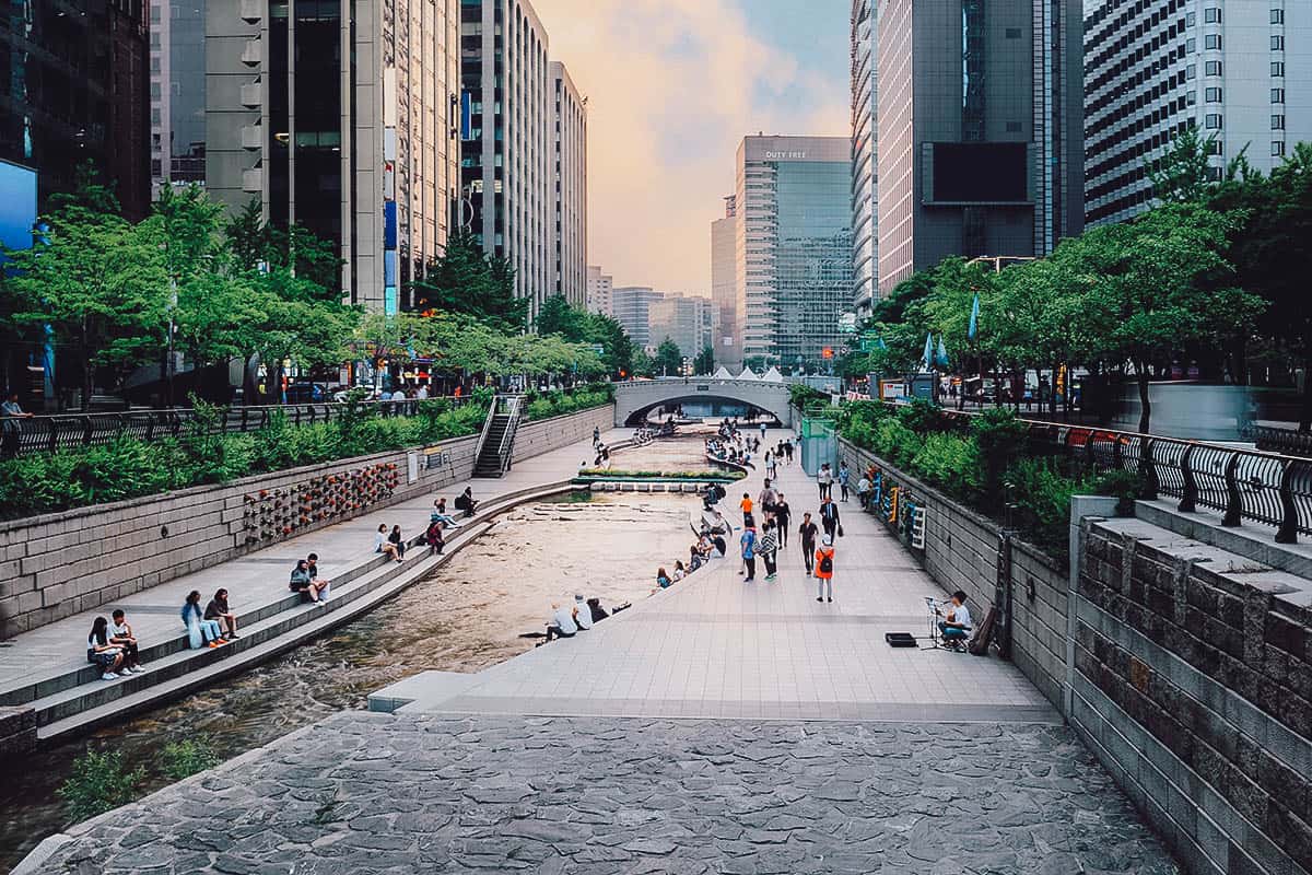Cheonggyecheon Stream in Seoul, South Korea