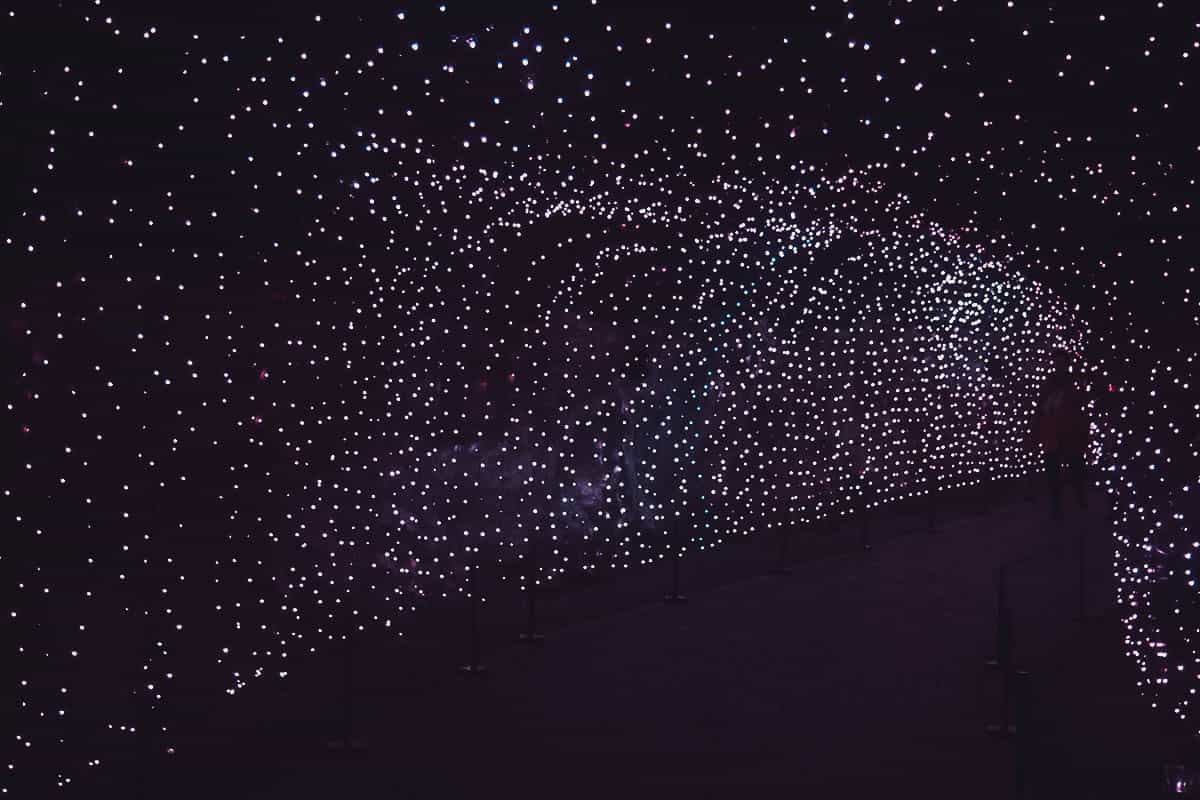 Lights inside Gwangmyeong Cave