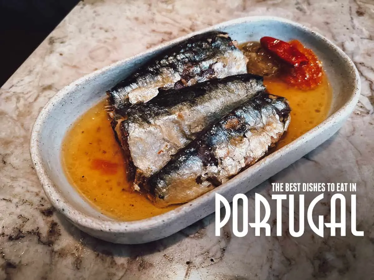 Sardine conservas at a restaurant in Lisbon, Portugal
