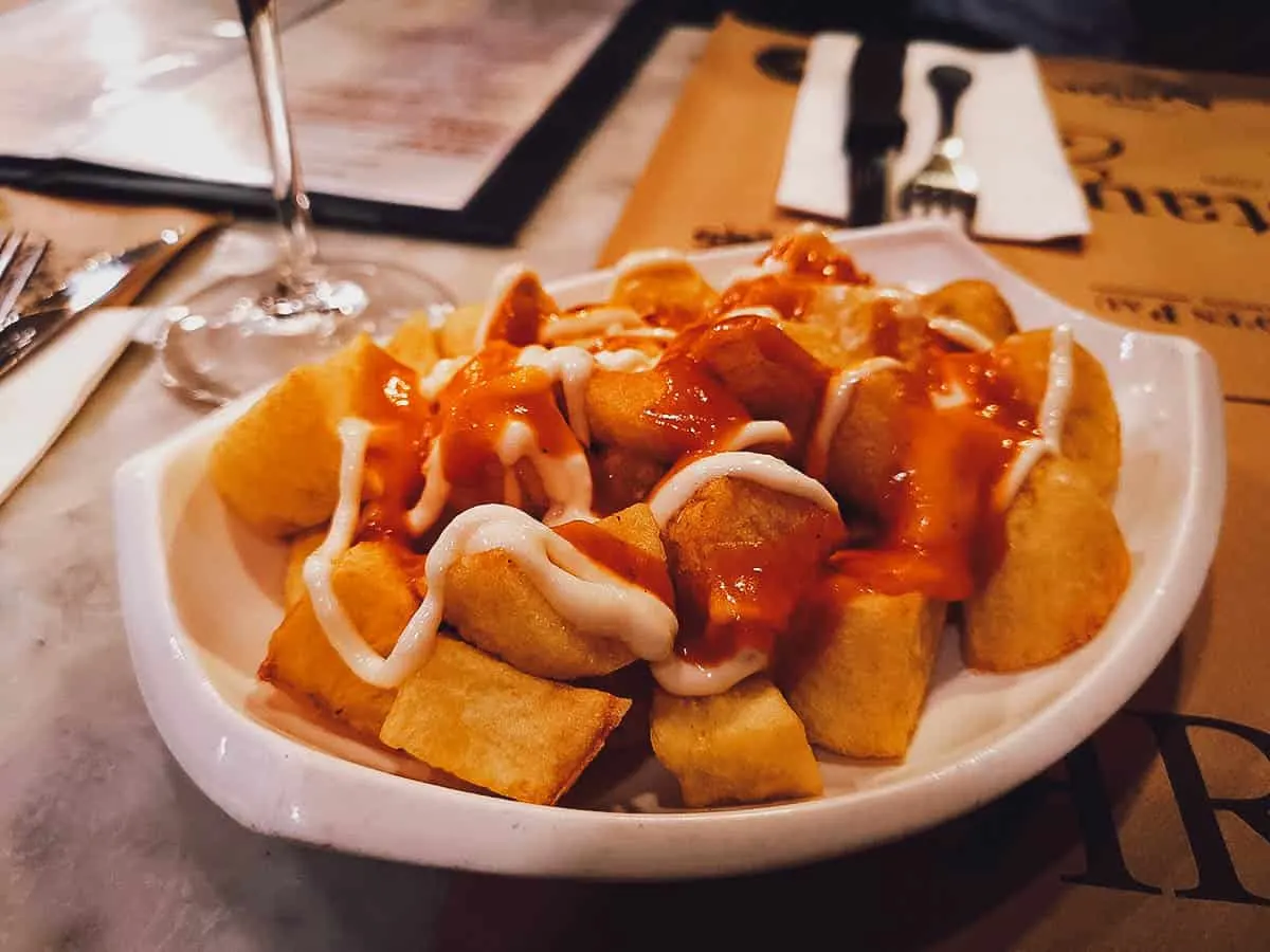 Patatas bravas from a Spanish tapas bar in Barcelona