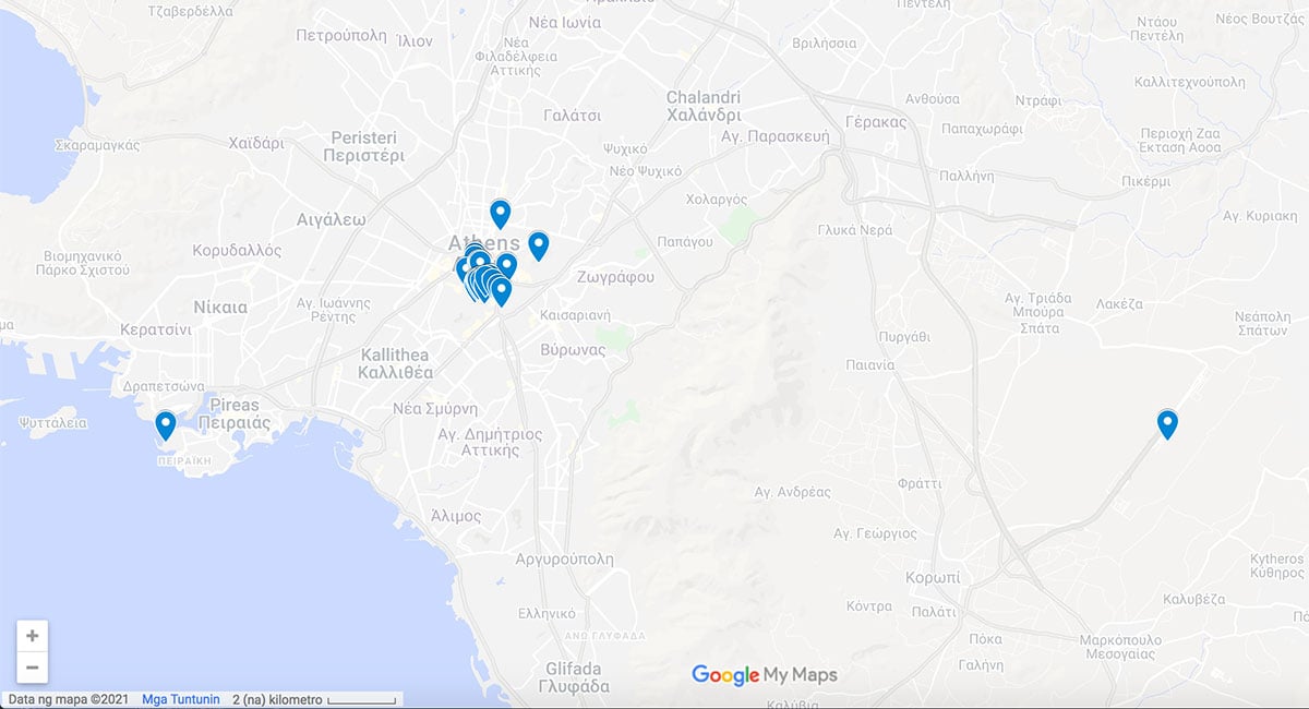 Athens attractions map