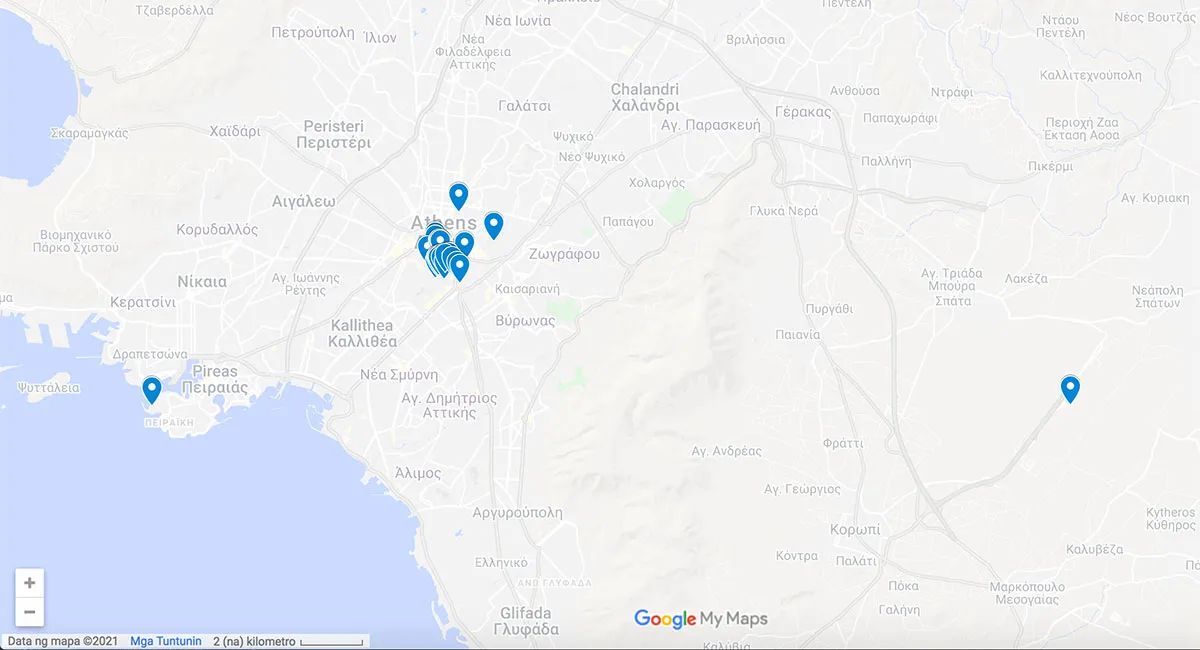 Points of Interest in Athens Athens attractions map