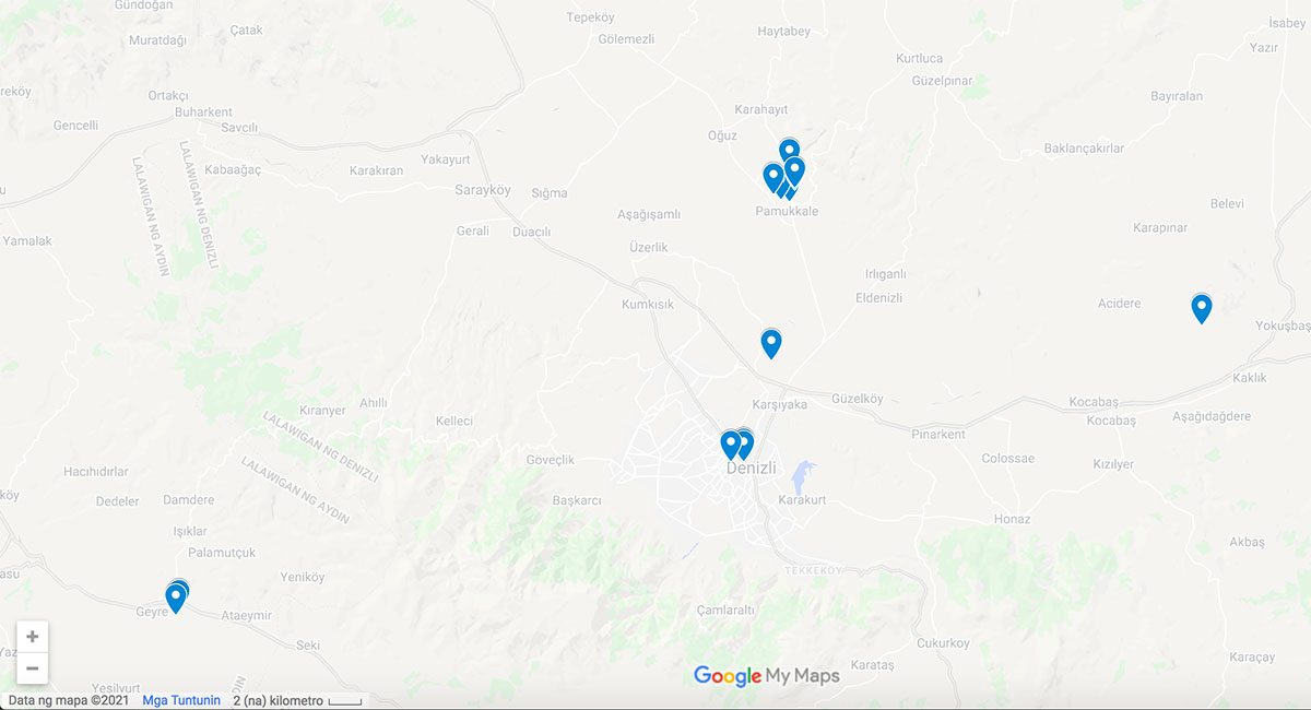 Pamukkale attractions map