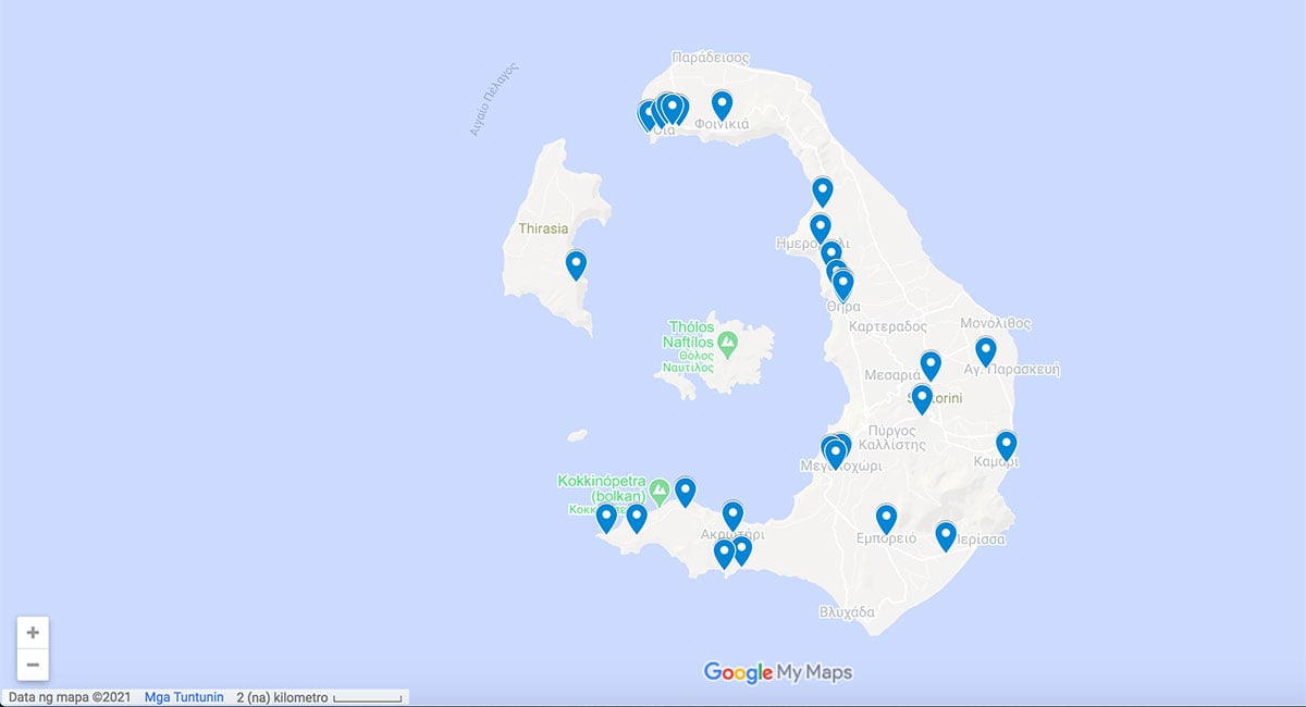 Santorini attractions map