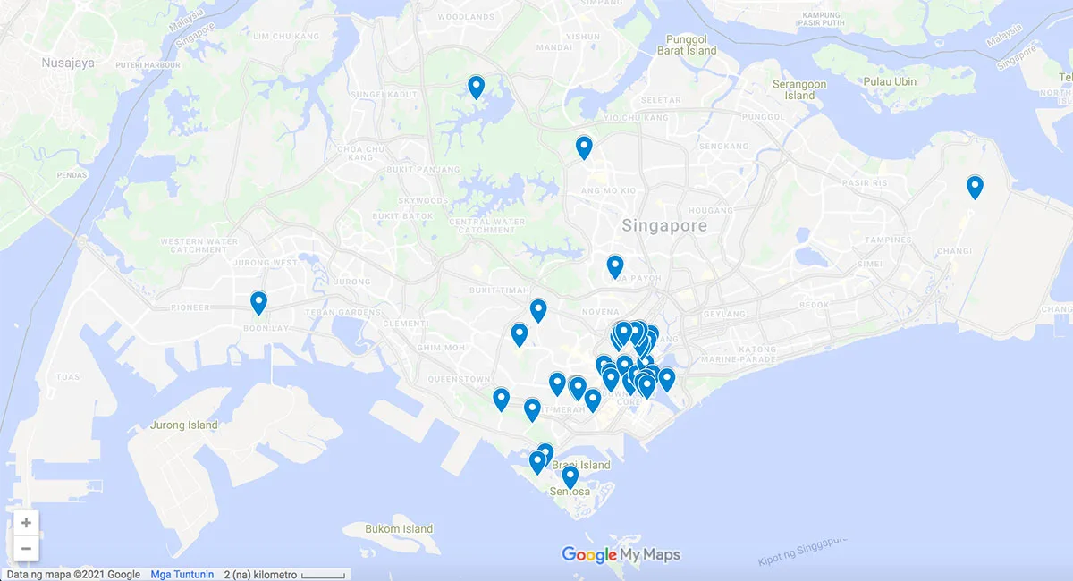 Singapore attractions map