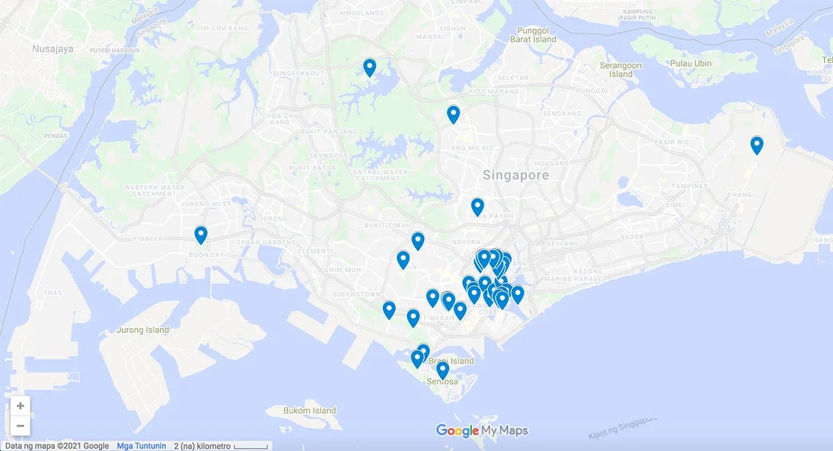Points of Interest in Singapore Singapore attractions map
